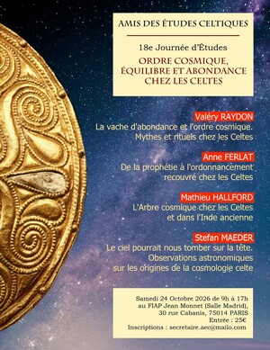 Conférence de Valéry Raydon à la 18e Journée d'études des Amis des Études Celtiques (Paris, 14e)
