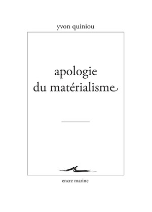 Apologie du matérialisme